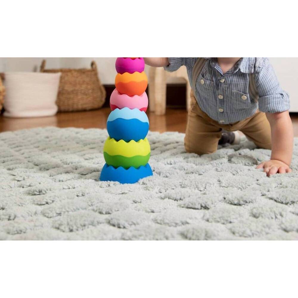 NEW FAT BRAIN TOYS dynamic stacking balancing & sensory play toy in multi